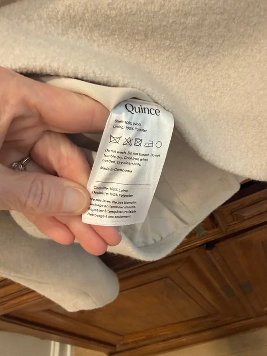 NWT Quince 100% Merino Wool Collarless Cropped Jacket - Bone - M - Picture 10 of 14